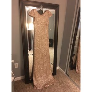 Sorella Vita Champagne Sequins Gown.